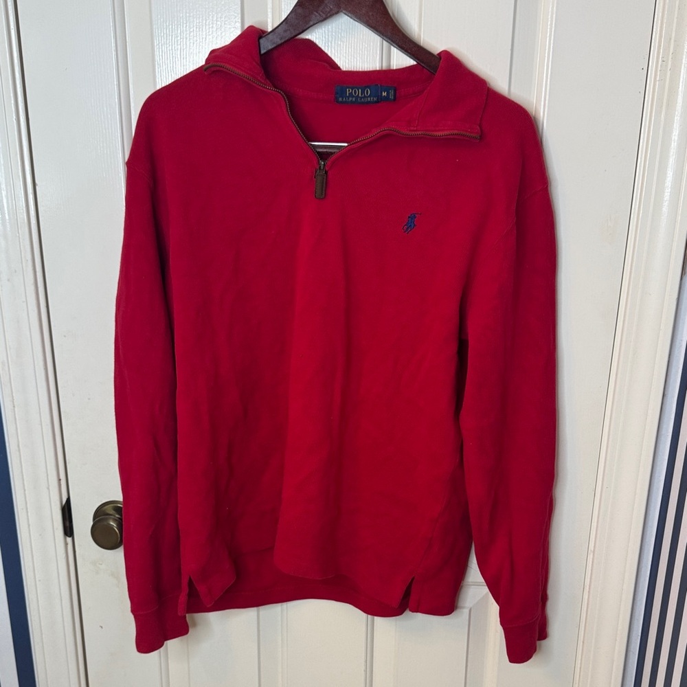 Polo by Ralph Lauren Men's Zip-Up Red Sweater